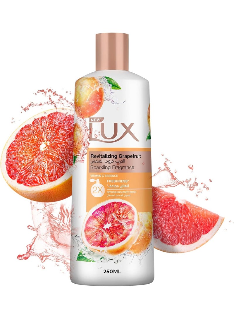 Lux Revitalizing Body Wash, Grapefruit, with Vitamin C Essence & 2x Freshness, 250ml - Image 1
